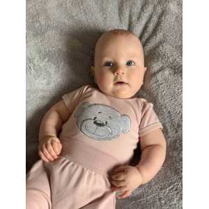 Dojčenské bavlnené body s krátkym rukávom New Baby BrumBrum old pink, 74