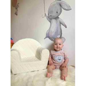 Dojčenské bavlnené body s krátkym rukávom New Baby BrumBrum old pink grey, 68