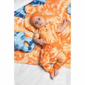 Dojčenské bavlnené body s krátkym rukávom Nicol Tomi oranžová, 56