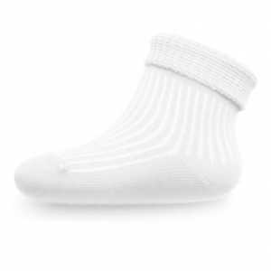 Kojenecké pruhované ponožky New Baby bílé, 56