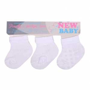 Kojenecké pruhované ponožky New Baby bílé - 3ks, 74