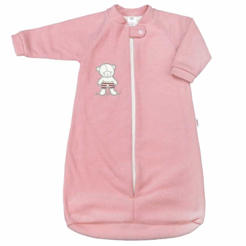 Dojčenský froté spací vak New Baby medvedík ružový, 68