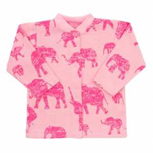Dojčenský kabátik Baby Service Slony ružový, 74
