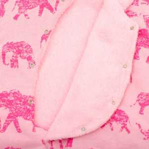 Zimná dojčenská kombinéza s kapucňou Baby Service Slony ružová, 68