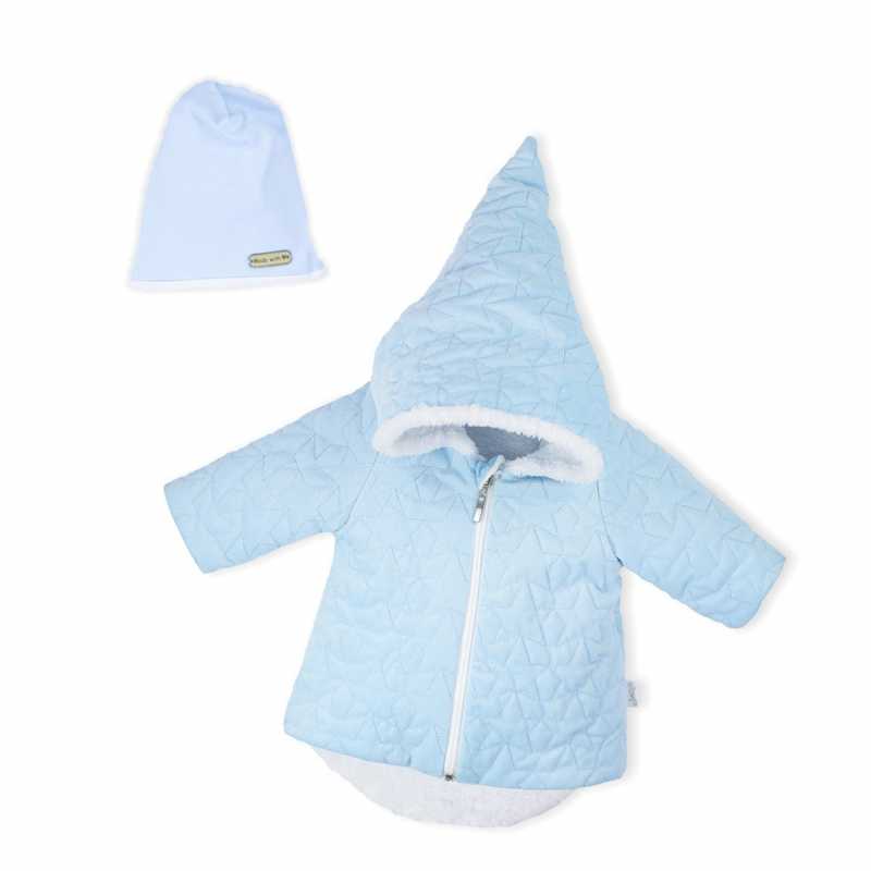 Zimný dojčenský kabátik s čiapočkou Nicol Kids Winter modrý, 56
