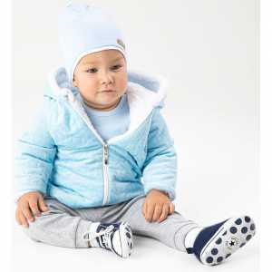 Zimný dojčenský kabátik s čiapočkou Nicol Kids Winter modrý, 56