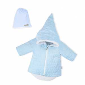 Zimný dojčenský kabátik s čiapočkou Nicol Kids Winter modrý, 62
