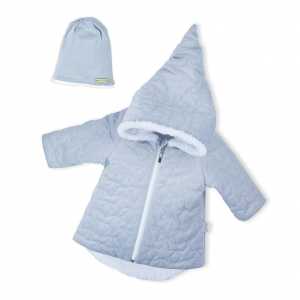 Zimný dojčenský kabátik s čiapočkou Nicol Kids Winter sivý, 68