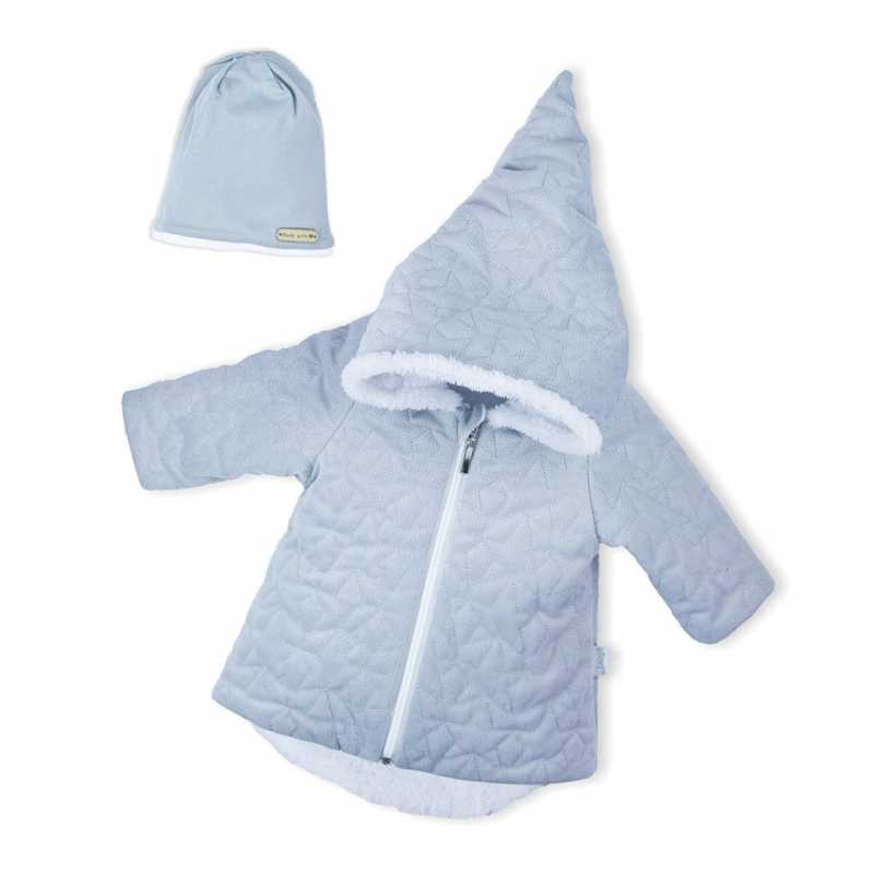 Zimný dojčenský kabátik s čiapočkou Nicol Kids Winter sivý, 74