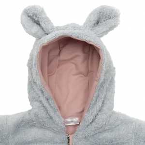 Luxusní dětský zimní overal New Baby Teddy bear šedo růžový, 56