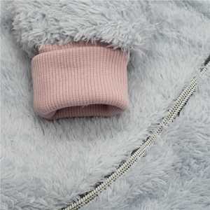 Luxusní dětský zimní overal New Baby Teddy bear šedo růžový, 56