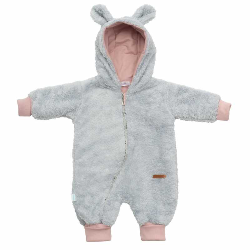 Luxusní dětský zimní overal New Baby Teddy bear šedo růžový, 68