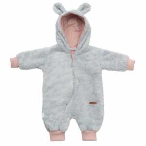 Luxusní dětský zimní overal New Baby Teddy bear šedo růžový, 74