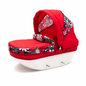 Dětský kočárek pro panenky New Baby COMFORT červený květy