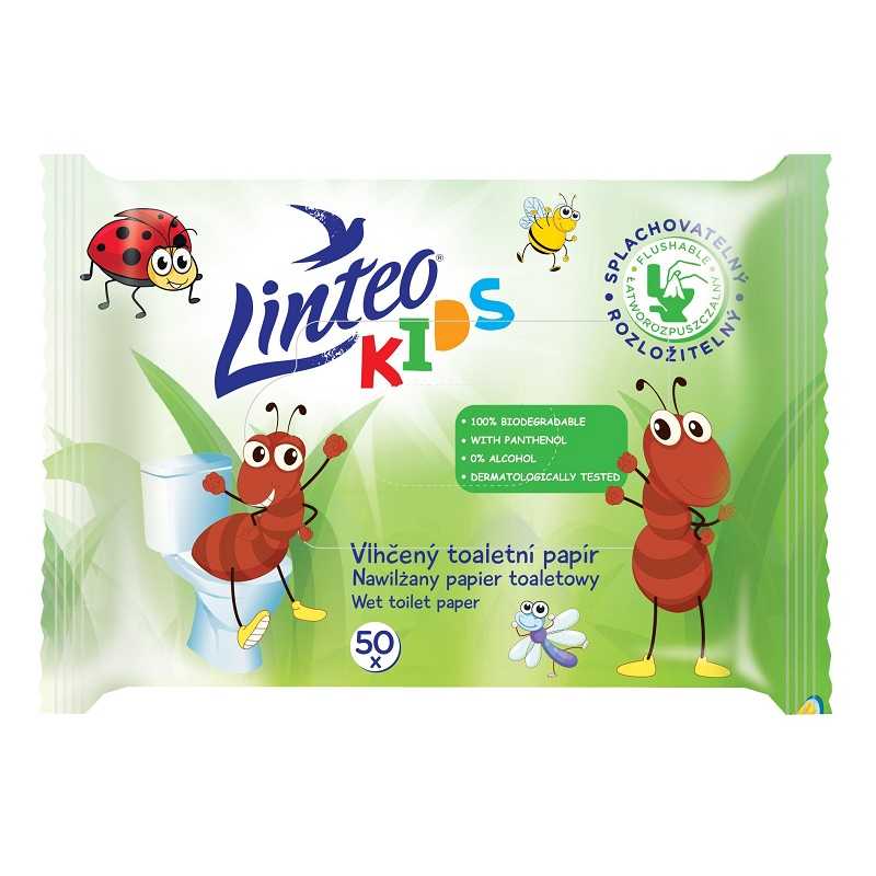 Dětský vlhčený toaletní papír Linteo KIDS 50ks