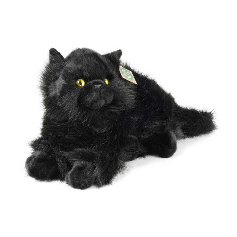 Plyšová kočka černá ležící, Rappa