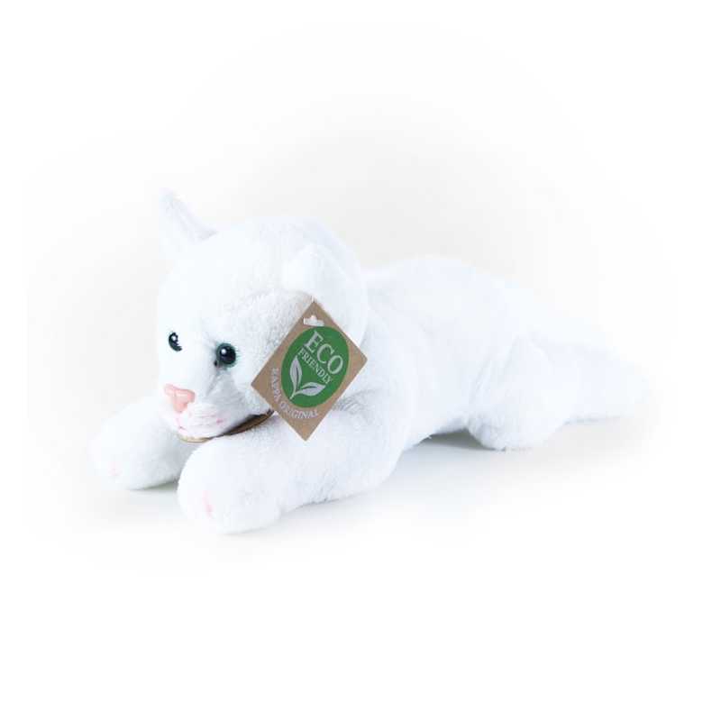 Plyšová kočka ležící bílá, Rappa